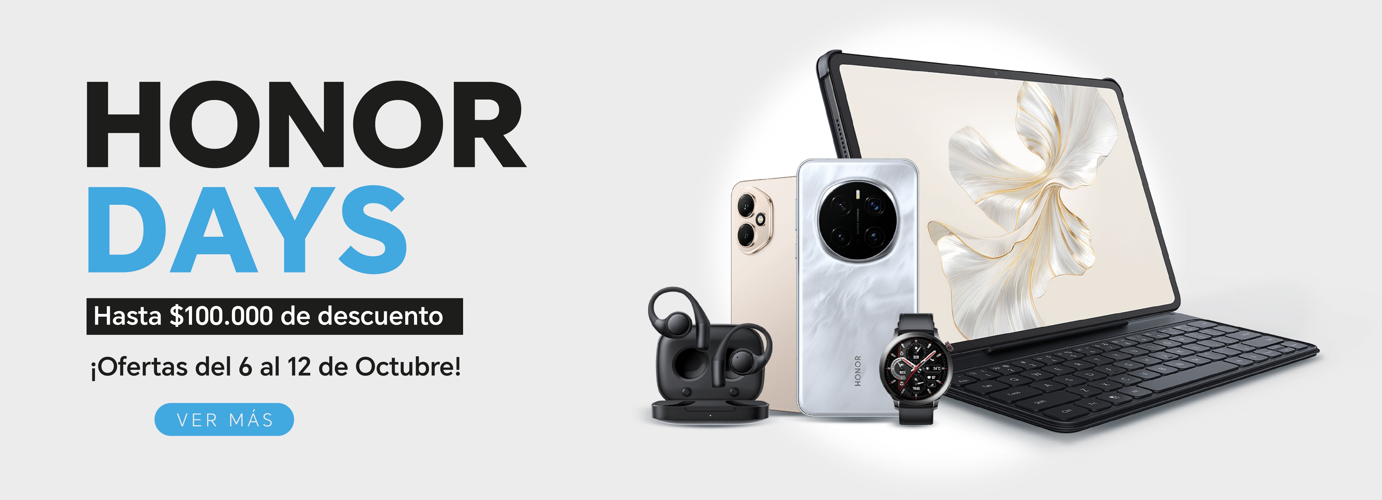 HONOR DAYS - Dscuentos de hasta $100000 CLP en Tienda Oficial HONOR Chile. Hasta el 12 de Octubre 2025.